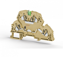 318 620, Клеммник 2-х ярусный пружинный, 4 мм.кв., с индикацией 110 VDC, (бежевый), YBK4-2 FLD 110VDC | код 0.0.0.3.18620 | KLEMSAN