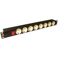 Блок розеток 8 шт. с заземлением, 19, без шнура питания | код LAN-EP19-8P/S | LANMASTER