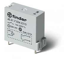 Низкопрофильное миниатюрное электромеханическое реле, монтаж на печатную плату, выводы с шагом 3.5мм, 1NO 16A, контакты AgCdO, катушка 12В DС (чувствит.), степень защиты RTII | код 453170122310 | FINDER