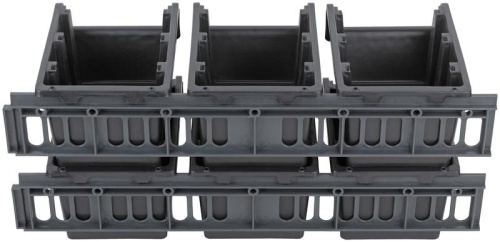 Набор Лотков для крепежа (15 шт. лотков 150х95х70 мм + 4 шт. планок), черные | код 65701М | FIT фото 3