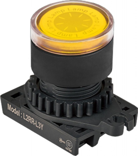 Световой индикатор L2RR-L3YL, плоский ?28мм цвет желтый 110...230В 50/60Гц, монтажное отверстие ?22/25мм | код A8026-A5550009686 | РЕЛЕ И АВТОМАТИКА