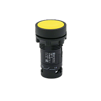 Кнопка плоская желтая с фиксацией, 1NO+1NC, IP54, пластик MTB7-EH55 | код 132696 | MEYERTEC