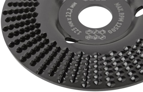 Диск обдирочный по дереву, наклонный, посадочный диаметр 22,2 мм, 125 мм, средняя насечка | код 39525 | FIT фото 6