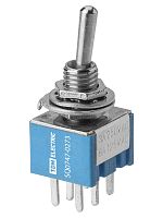 Переключатель-тумблер MTS-203-A2 Micro 2P 250В AC/DC 3А (6c) ON-OFF-ON с фиксацией TDM | код SQ0747-0273 | TDM