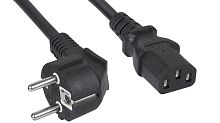 Cabeus PC-186-VDE-1.0-0.6M Кабель питания компьютера (Schuko+C13) (3x1.0), 0.6 м | код 11015c | Cabeus