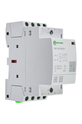 KM1.31.0.024.20 Модульный контактор 3НО+1НЗ контакт 20А (~/= 24В AC/DC) | код KM131002420 | РЕЛЕОН