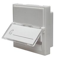 Панель лицевая 2 порта 45х45 Keystone шторки, откидное маркировочное окно | код 10-0302 | SUPRLAN