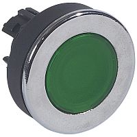 Скрытая головка с утопленным толкателем ∅ 30 - Osmoz - с подсветкой - кнопка ''нажал - вкл., нажал - откл.'' - зеленый | код 024049 | Legrand