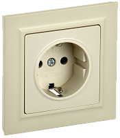 BRITE Роз. с з/к/ш 16А в сб. РСР14-1-0-БрКр беж. IEK | код BR-R14-16-K10-F | IEK