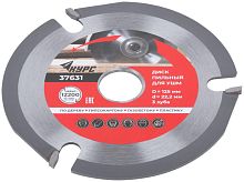 Диск пильный по дереву, посадочный диаметр 22.2 мм, 3 зуба с карбидными вставками, 125 мм | код 37631 | FIT