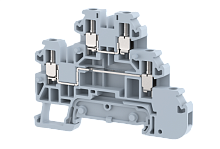 Клемма проходная винтовая 2,5 мм2, двухуровневая, на 4 подключения, желтая TQ2.5-2T+WOE-YELLOW | код 1202530004 | Elmex