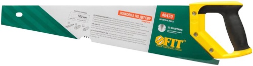 Ножовка по дереву, крупный кален.зуб 5 ТPI с запилом 7 ТPI, 2D заточка, пласт.прорезинен.ручка 500 мм | код 40470 | FIT фото 3