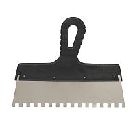 Шпатель фасадный REXANT 250 мм зуб 8х8 нержавеющая сталь, пластмассовая ручка | код 89-0228 | REXANT