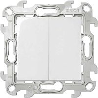 Выключатель двухклавишный, белый | код 2450398-030 | Simon