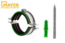 Хомут сантехнический Mayer со шпилькой 8х70 и дюбелем д/труб 2' (60-65мм) гайка М8 | код 14 0200 17 | MAYER,МАЙЕР
