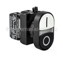 Кнопка сдвоенная черно-белая (1НО+1НЗ), CP102K20HB | код CP102K20HB | EMAS