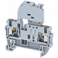 Клемма проходная PUSH-IN 4 мм2, под предохранитель, на 2 подключения, серая PQF4-GREY | код 3103260000 | Elmex
