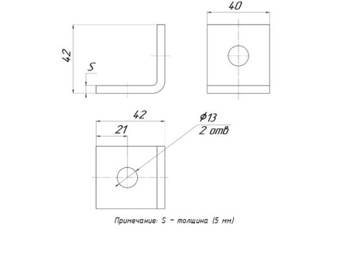STRUT-пластина угловая 90гр, 2 отверстия | код stpu2 | EKF фото 3 STRUT-пластина угловая 90гр, 2 отверстия | код stpu2 | EKF фото 3