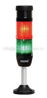 Сигнальная колонна 50 мм, (IP40) красная, зеленая, 220V AC, стробоскоп FLASH, зуммер, алюм. патрубок 100 мм, IK52F220ZM03 | код IK52F220ZM03 | EMAS