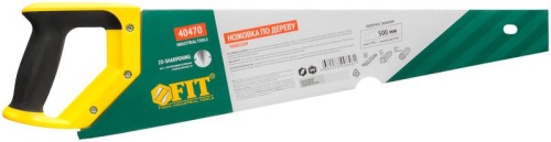 Ножовка по дереву, крупный кален.зуб 5 ТPI с запилом 7 ТPI, 2D заточка, пласт.прорезинен.ручка 500 мм | код 40470 | FIT фото 4