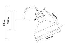 Светильник WML-425 С62 настен. Amsterdam 1хE27 40Вт 230В черн.+медь Camelion 13020