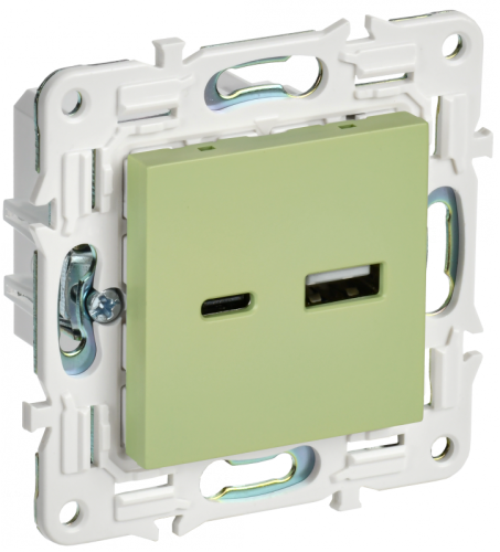 SKANDY Роз. USB A+C 18Вт SK-R13M мятн. IEK | код SK-U22-018-K06 | IEK