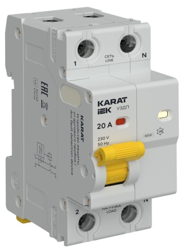 KARAT Устройство защиты от дугового пробоя 1P+N 20A IEK | код KA-DP10-1-020 | IEK KARAT Устройство защиты от дугового пробоя 1P+N 20A IEK | код KA-DP10-1-020 | IEK