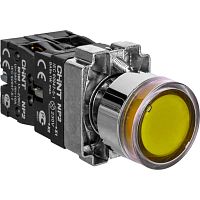 Кнопка управления NP2-BW3565 1НО+1НЗ желтая AC/DC230В(LED) IP40 (R)(CHINT) | код 574380 | CHINT