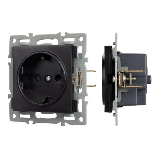 Механизм электрической розетки SCT-MEU1-PL-BK (250V, 16A) (Arlight, -) | код 43731 | Arlight