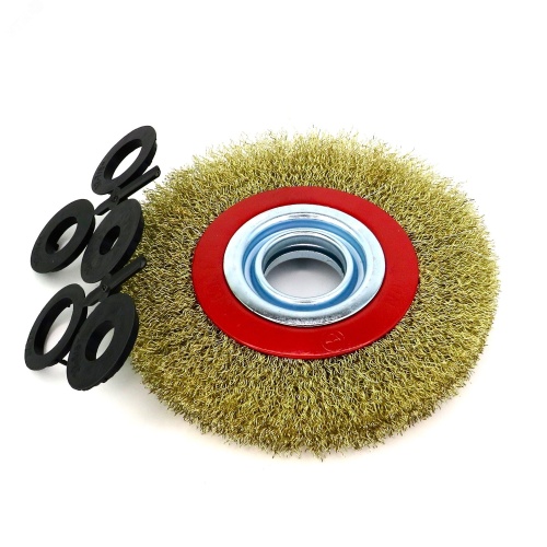 Щетка дисковая Д150x22x32+адаптеры, ворс гофр латунир-я сталь 0,30 (13-068) | код EB-LBS3 | EuroBrush