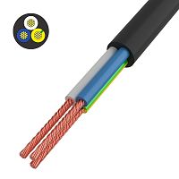 Провод соединительный ПВС 3x0,75 мм кв, черный, длина 10 метров, ГОСТ 7399-97 REXANT | код 01-8043-10 | REXANT