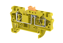 Клемма проходная пружинная 4 мм2 с размыкателем, на 2 подключения, желтая SQK4-YELLOW | код 2103120004 | Elmex