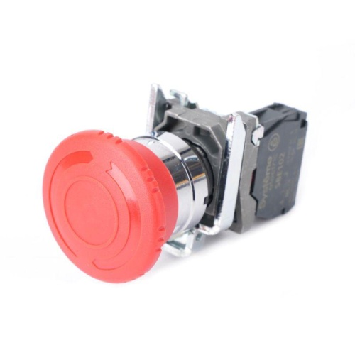 Кнопка аварийного останова SB4 в сборе 22мм 40мм повернуть для возврата металл 1Н | код. SB4BS8442 | Systeme Electric