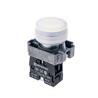 Кнопка в кожухе, белая, 1NO, мет. MTB2-BPZ111 | код 58159 | MEYERTEC