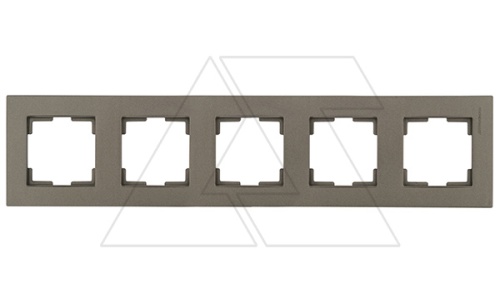 Rita - Рамка 5 постов, вертикальный монтаж, дымчатый | код 2220-800-2595 | Mutlusan