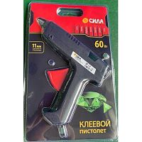 Термопистолет клеевой 60Bт под стержень 11мм в комплекте 11мм х 7cм 2 шт СИЛА SGG60-01 | код Б0046684 | ЭРА