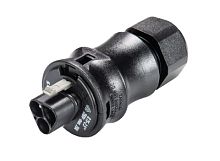 Вилочный разъем на кабель диам. 6-10 мм, IP68(69k), 3 полюса, пружинная фиксация провода, номинальные характеристики: 250V+РЕ, 20A, цвет: черный, серия RST Classic | код 96.032.0053.1 | Wieland