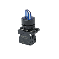 Переключатель на 3 положения с фиксацией и подсветкой, синий, 1NO, 24V AC/DC, IP65, пластик MTB5-AK36711 | код 137297 | MEYERTEC