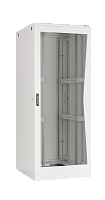 Шкаф напольный 19, 24U, стеклянная дверь, Ш600хВ1280хГ800мм, в разобранном виде, серый | код TFL-246080-GMMM-GY | TLK