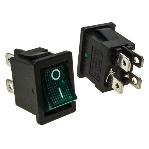 Клавишный переключатель RUICHI KCD1-201N-4-C3 G/4P, ON-OFF | код 107373 | Ruichi Клавишный переключатель RUICHI KCD1-201N-4-C3 G/4P, ON-OFF | код 107373 | Ruichi