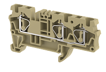 Клемма проходная пружинная 4 мм2 на 3 подключения, хаки SQ4-1X2-KHAKHI | код 2103050006 | Elmex