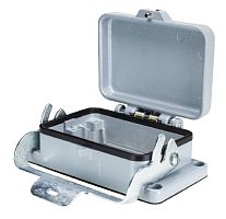 Открытое основание разъема REVOS, Size 48, с уплотнителем, с защитной крышкой, с одной защелкой, материал корпуса: алюминиевый сплав | код 70.325.4828.0 | Wieland