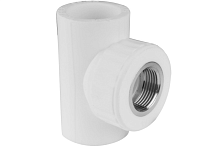 Тройник комбинированный ВР 32 х 3/4' х 32 полипропиленовый PPR белый | код 10127132 | VALFEX