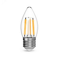 Лампа светодиодная филаментная LED 11 Вт 810 лм 2700К AC210-240В E27 свеча теплая Black Filament Gauss | код 103802111 | GAUSS