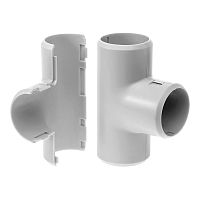 Тройник разборный d25 мм безгалогенный (HF) атмосферостойкий серый (30шт/300шт уп/кор) Промрукав | код PR13.0366 | ПРОМРУКАВ