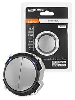 Выключатель 2-кл. 16А 250В кнопочный механизм платина, Байкал TDM | код SQ1819-0324 | TDM