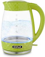 Чайник электрический Kitfort КТ-6123-2 2л. 2200Вт салатовый корпус: стекло/металл/пластик | код 1562715 | KITFORT
