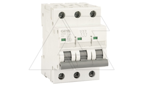 Авт. выключатель GYM8-3P-32C, 3P, 32A, хар-ка C, 4,5kA, 3M, без подкл. AU8, AL8. | код GYM83P32C_0 | GEYA