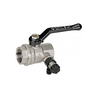 Кран шаровой 2' ВВ с заглушкой 1/4' и дренажным вентилем ручка OREGON серия 330 (0) | код 3300044 | Bugatti