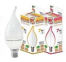 Лампа светодиодная WFC37-7 Вт-230 В -6500 К–E14 (свеча на ветру) Народная | код SQ0340-1545 | TDM НАРОДНЫЙ